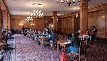 Students studying in the South Lounge